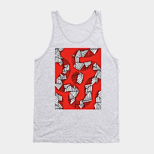 Geometric Red and Black Tank Top